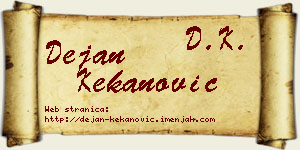 Dejan Kekanović vizit kartica
